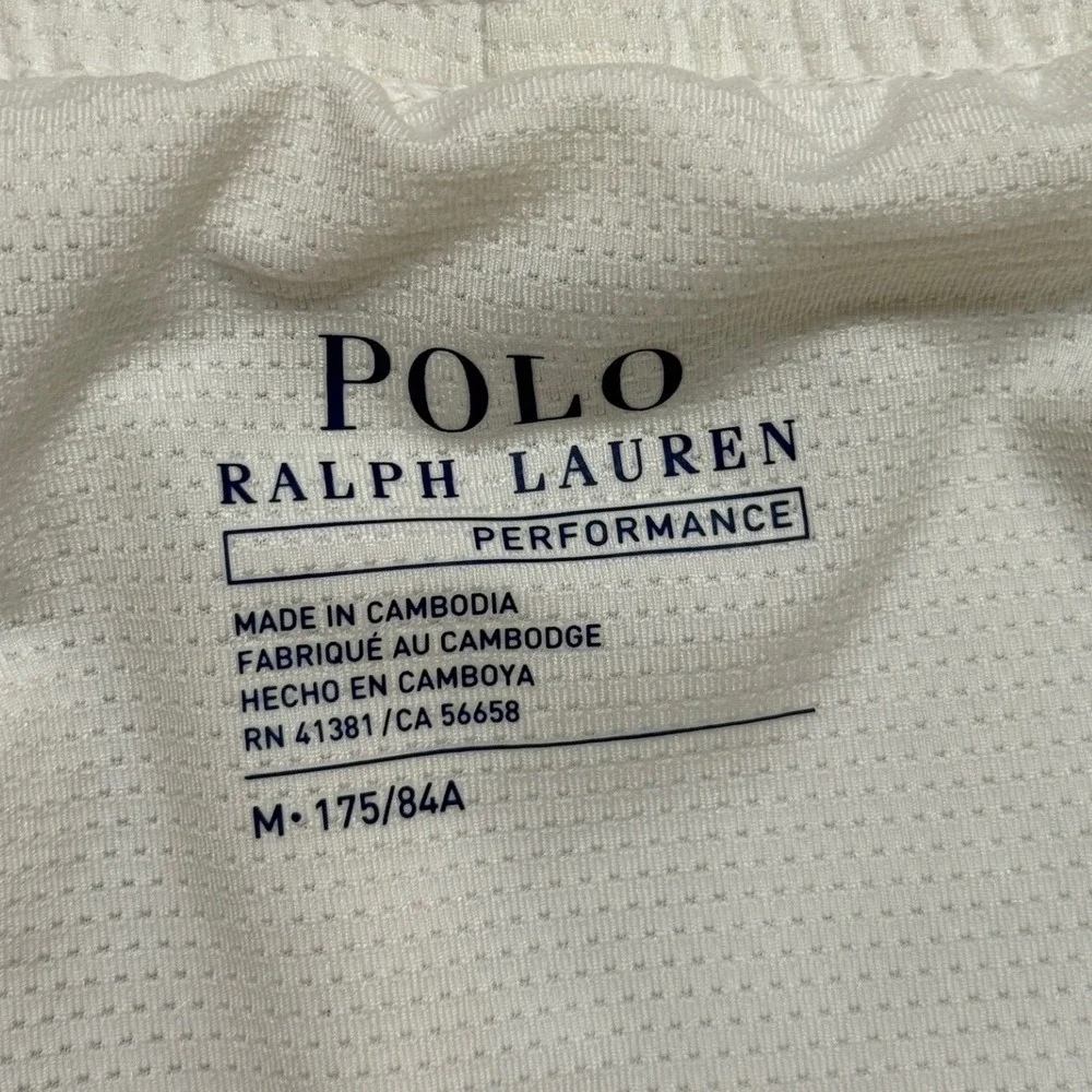 Polo Ralph Lauren US Open Tennis Shorts Sample Mens Medium White Performance - Picture 5 of 8